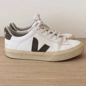 Veja White and Dark Gray Sneakers